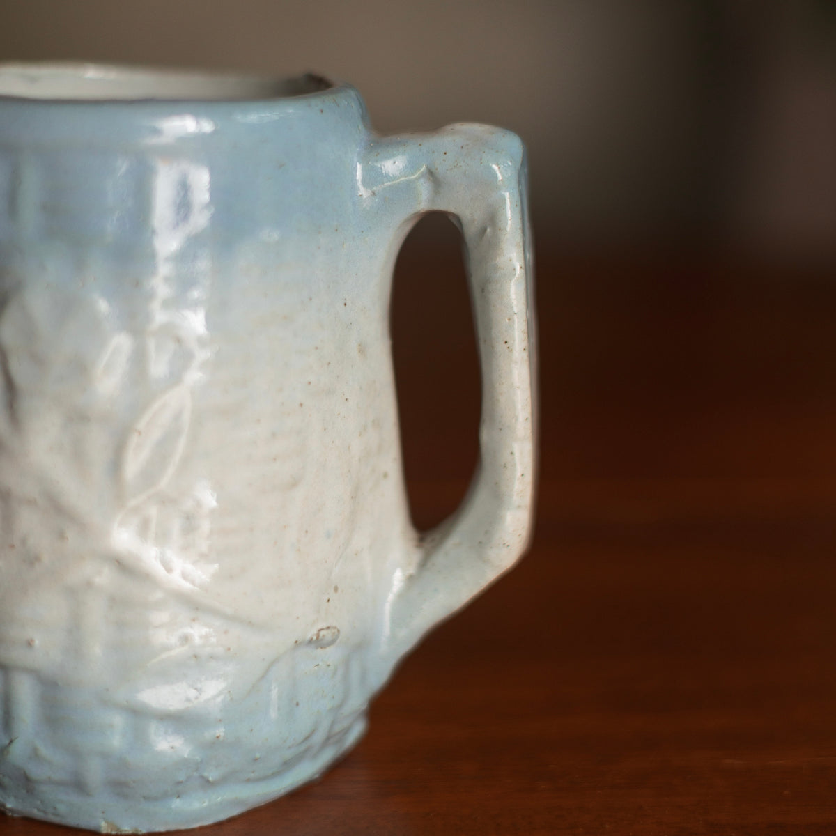 McCoy Basket Weave Stoneware Mug with Morning glory