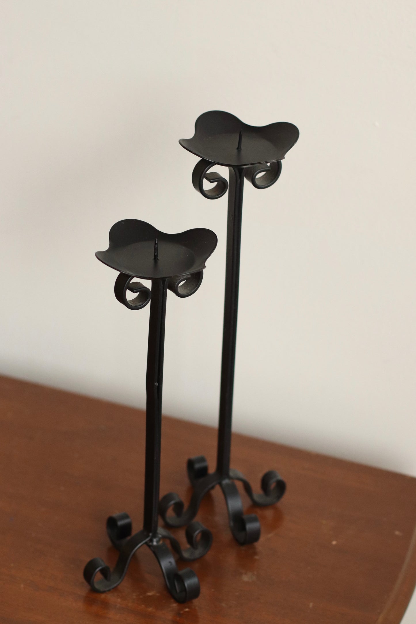 Wrought Iron Style Candleholder, Pair