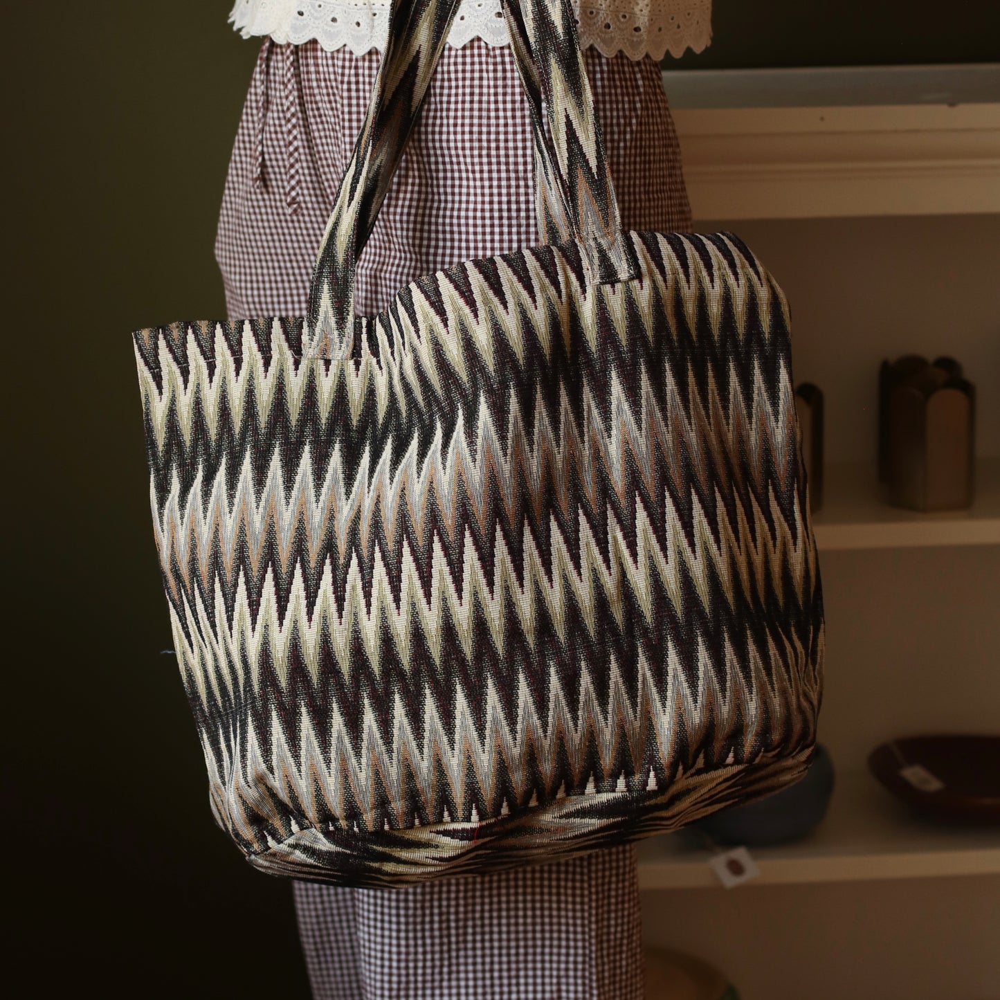 Dune Accessories | Large Zigzag Jacquard Tote Bag