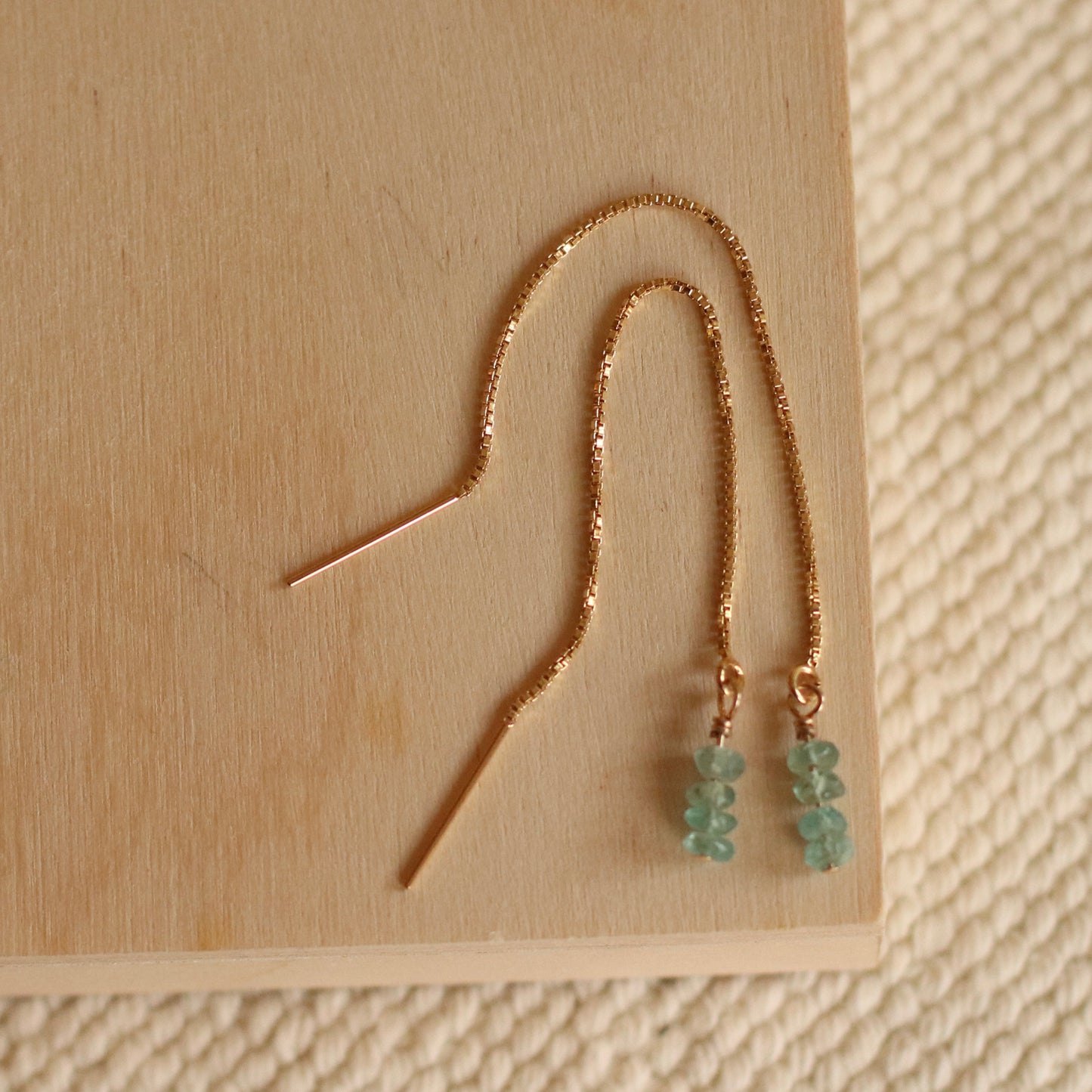 Cire’ Alexandria | Aquamarine Stacked Gemstone Threaders, 14K Gold Filled
