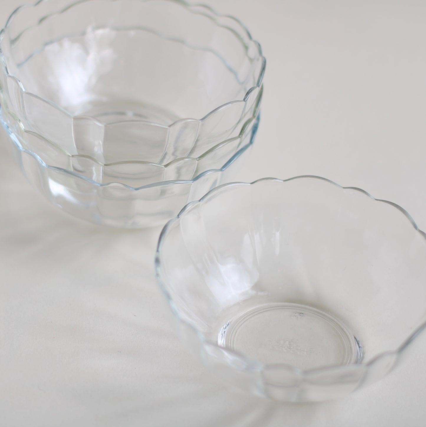 Scalloped Glass Condiment Bowls, Set of 4