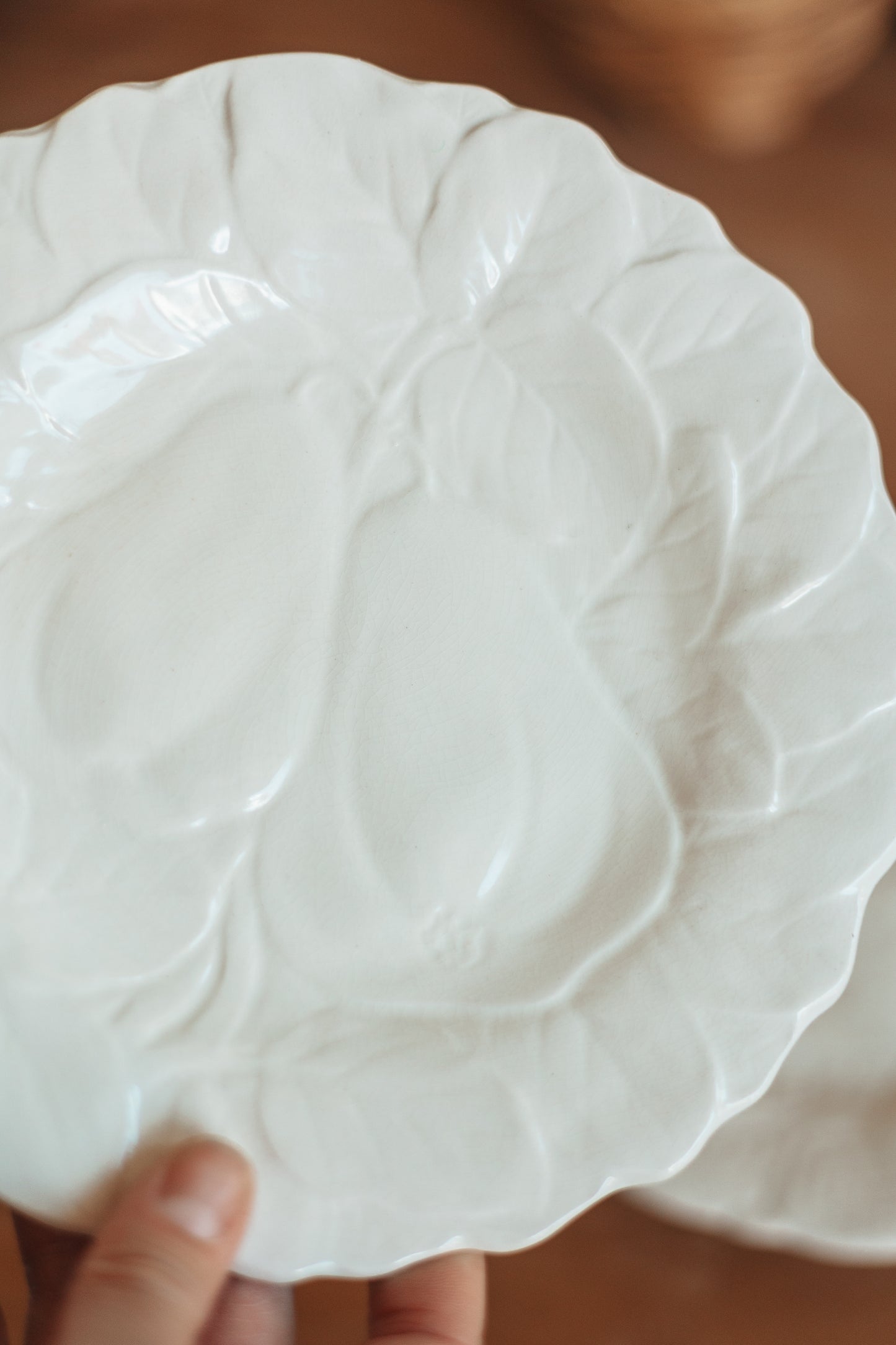 Pair of of French Majolica Fruit  Plates, France