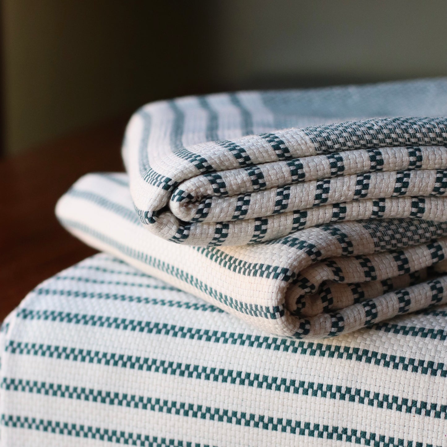Turkish Towel | Luxury Bath Towel, Dark Green Stripe