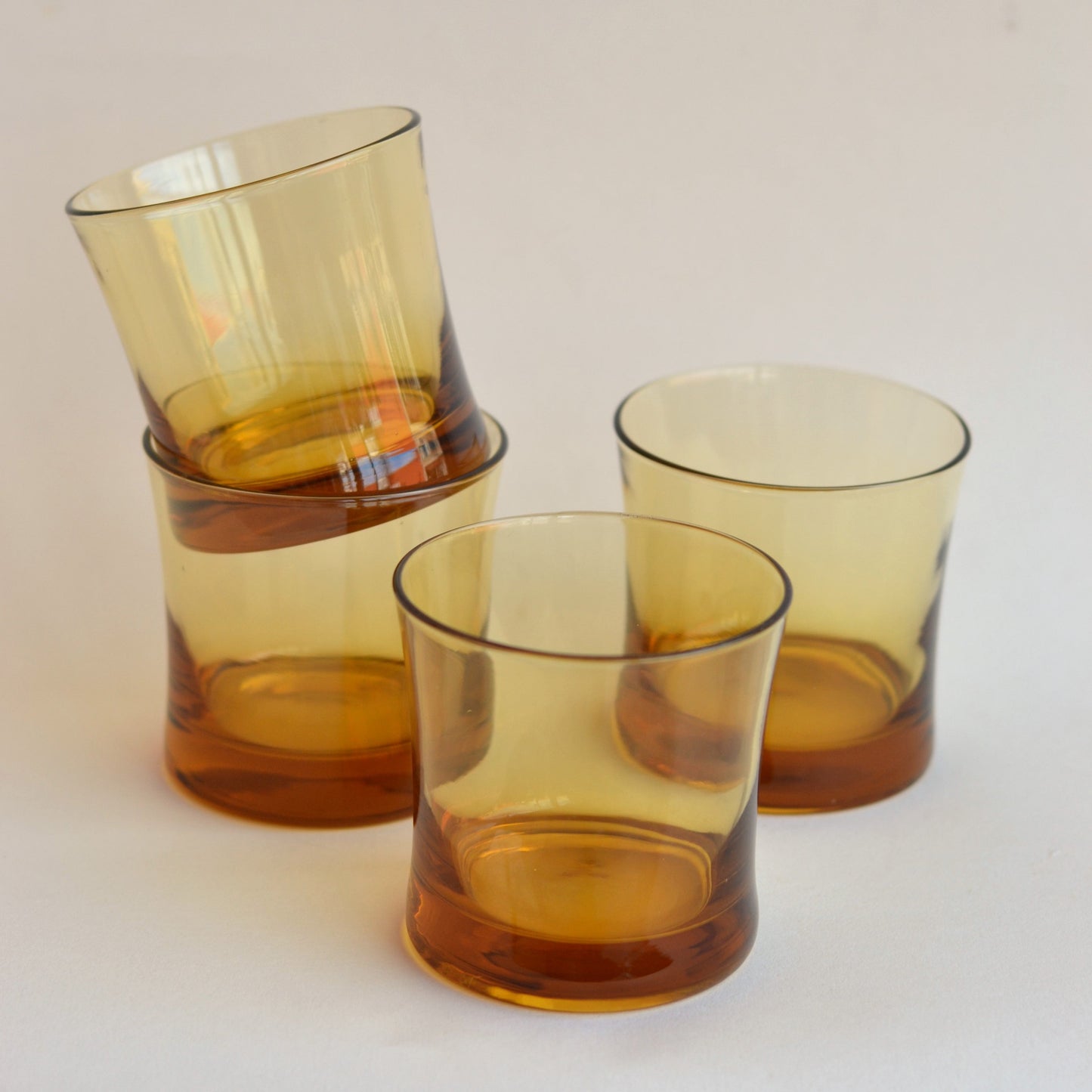 MCM Heavy Bottomed Tumbler Glass in Amber, Set of 4