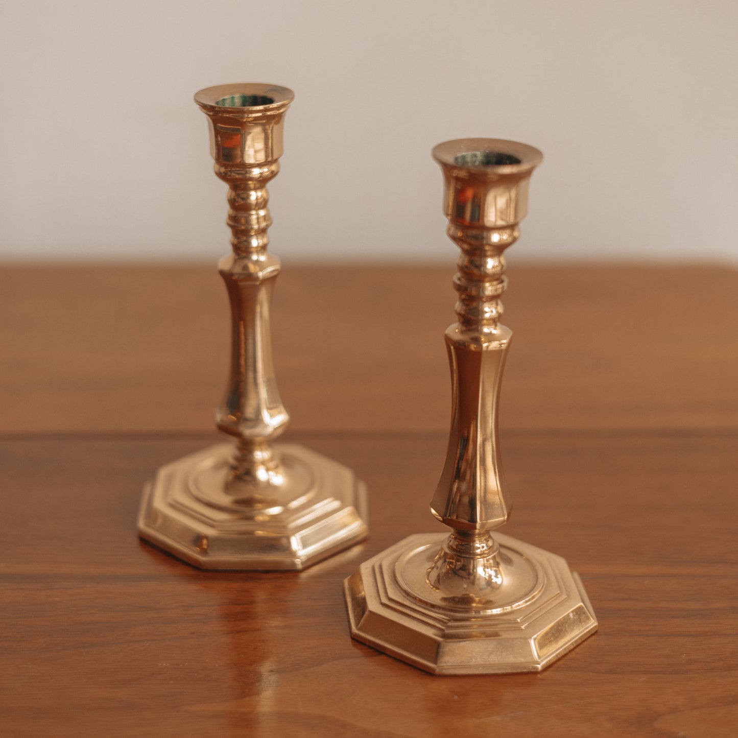 Gold Candlesticks, Pair