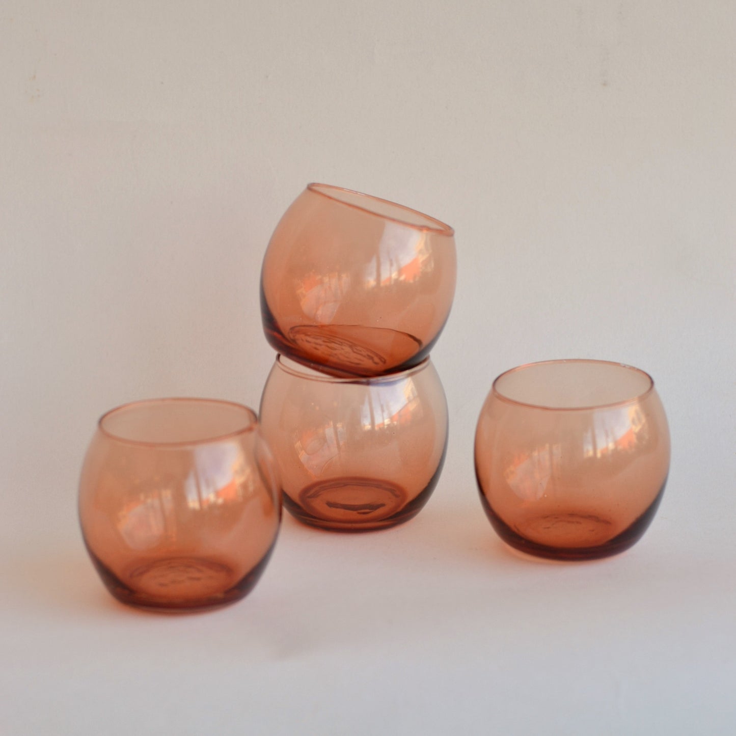 Pink Orb Small Tumbler Glass, Set of 4