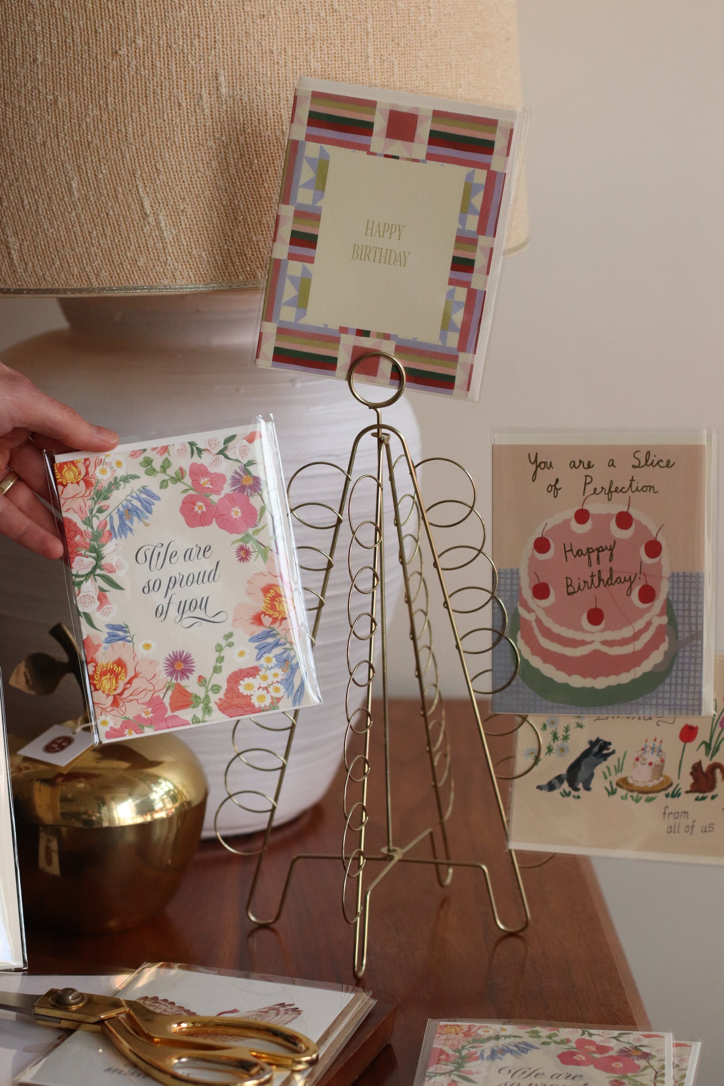 Gold Tree Card Holder