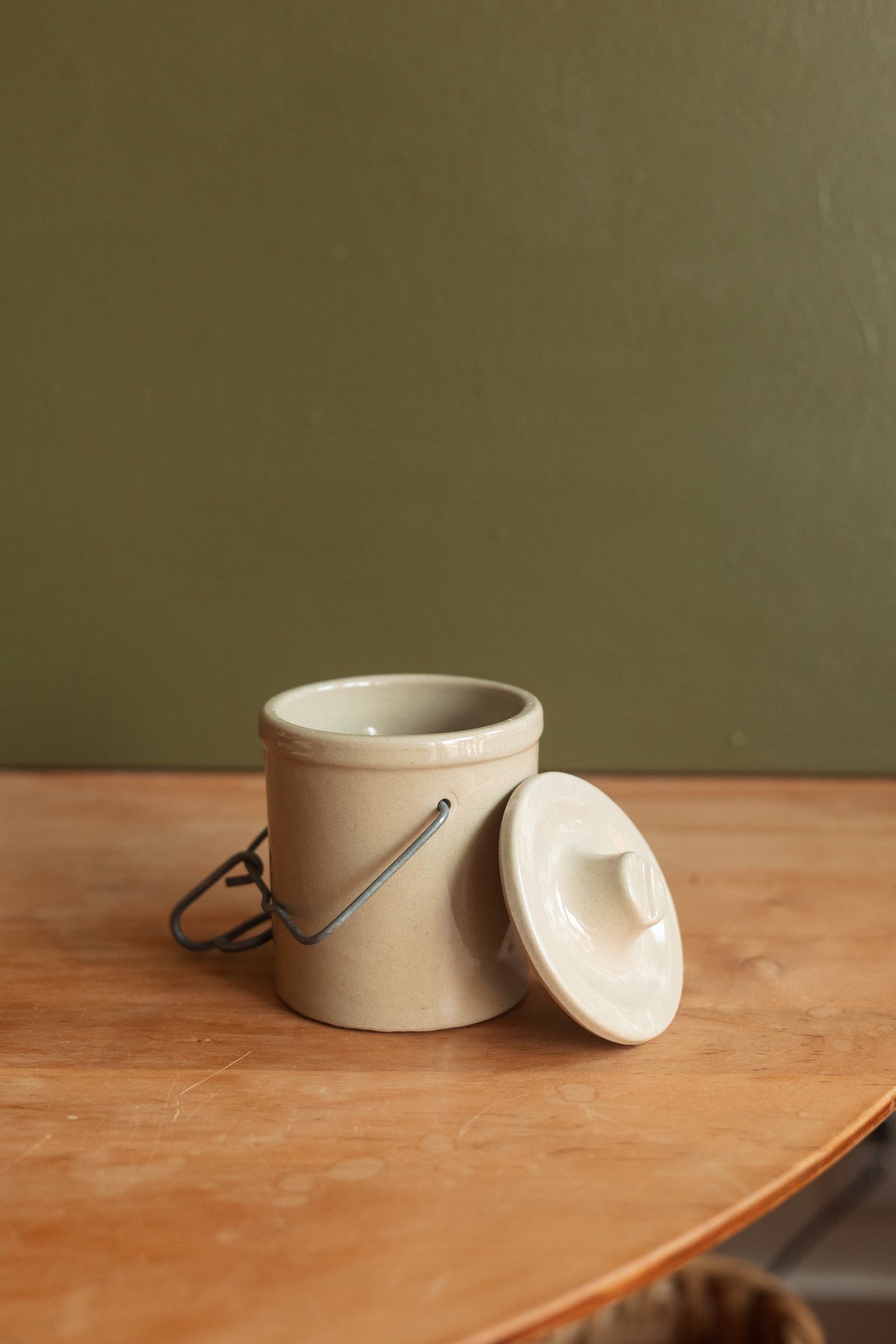 Stoneware Cheese Crock with Matching Lid