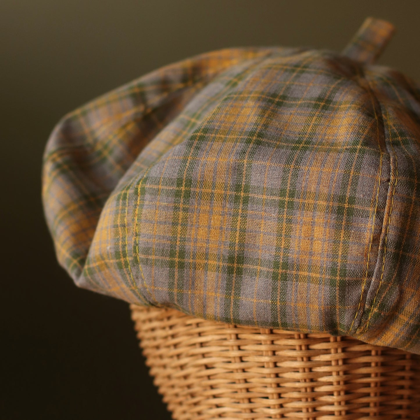Dune Accessories | British Style Plaid Beret, Yellow