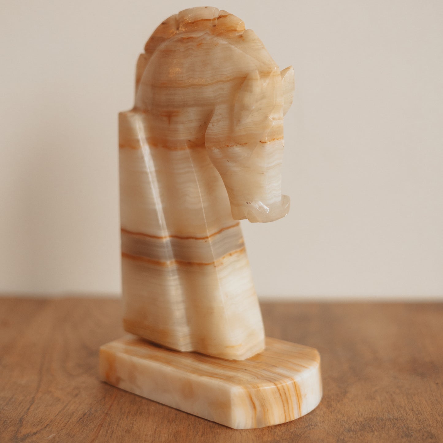 Single Banded Onyx Horse Bookend