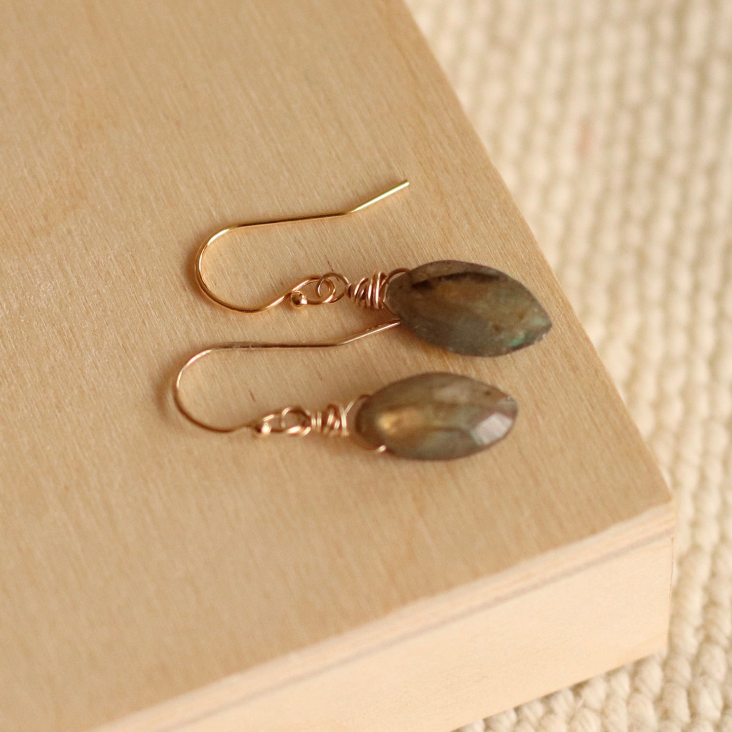 Cire’ Alexandria | Labradorite Marquise Drops, 14K Gold Filled