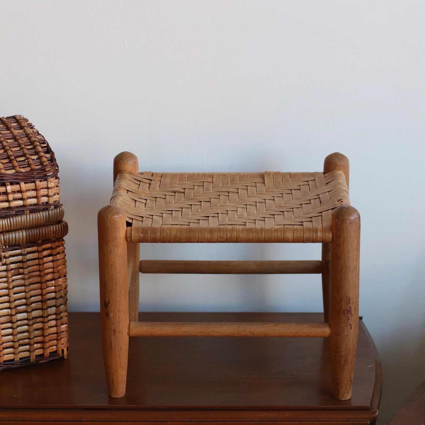 Small Primitive Topped Stool
