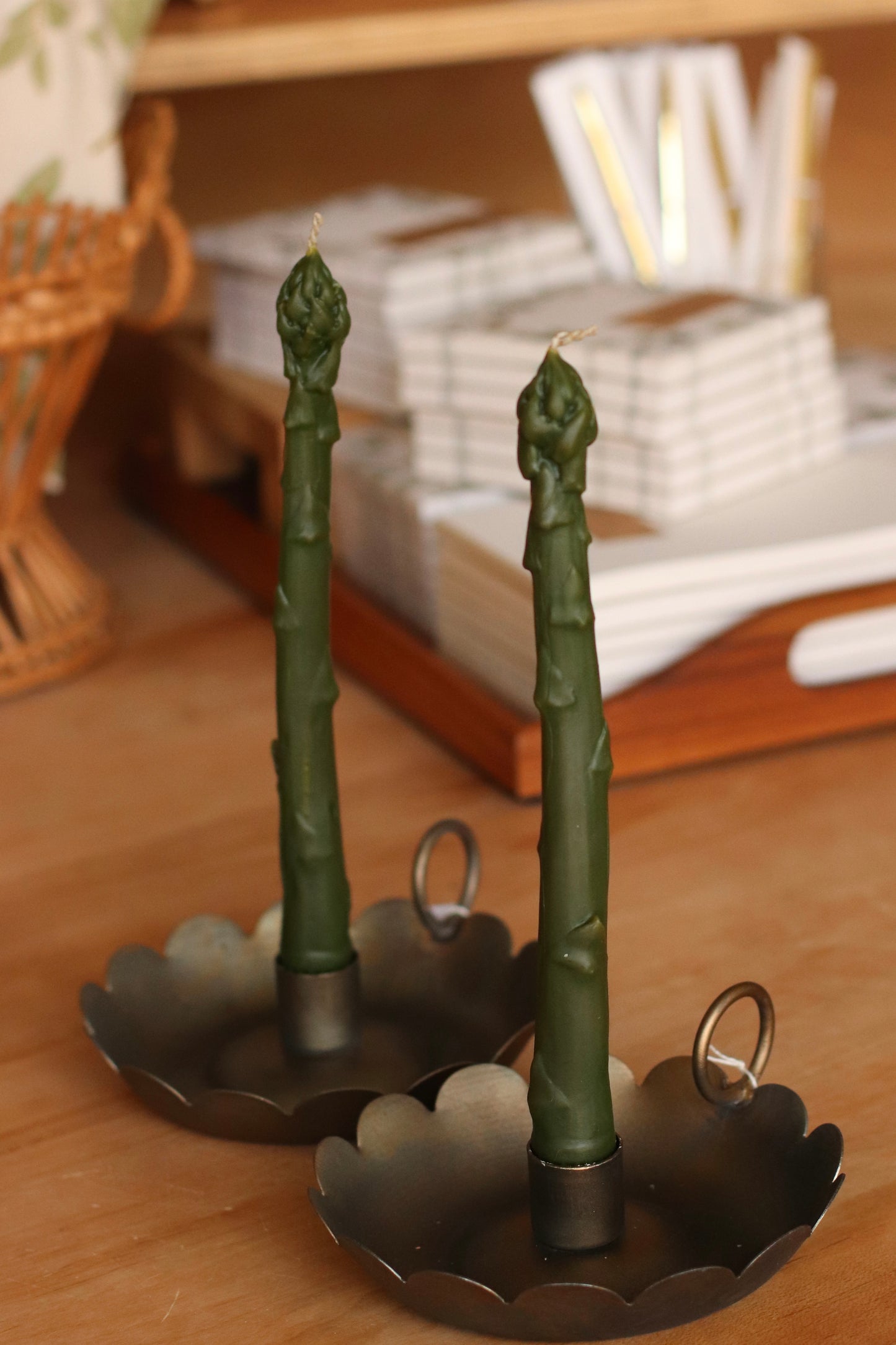 The Wax Pantry  | Asparagus Beeswax Tapers