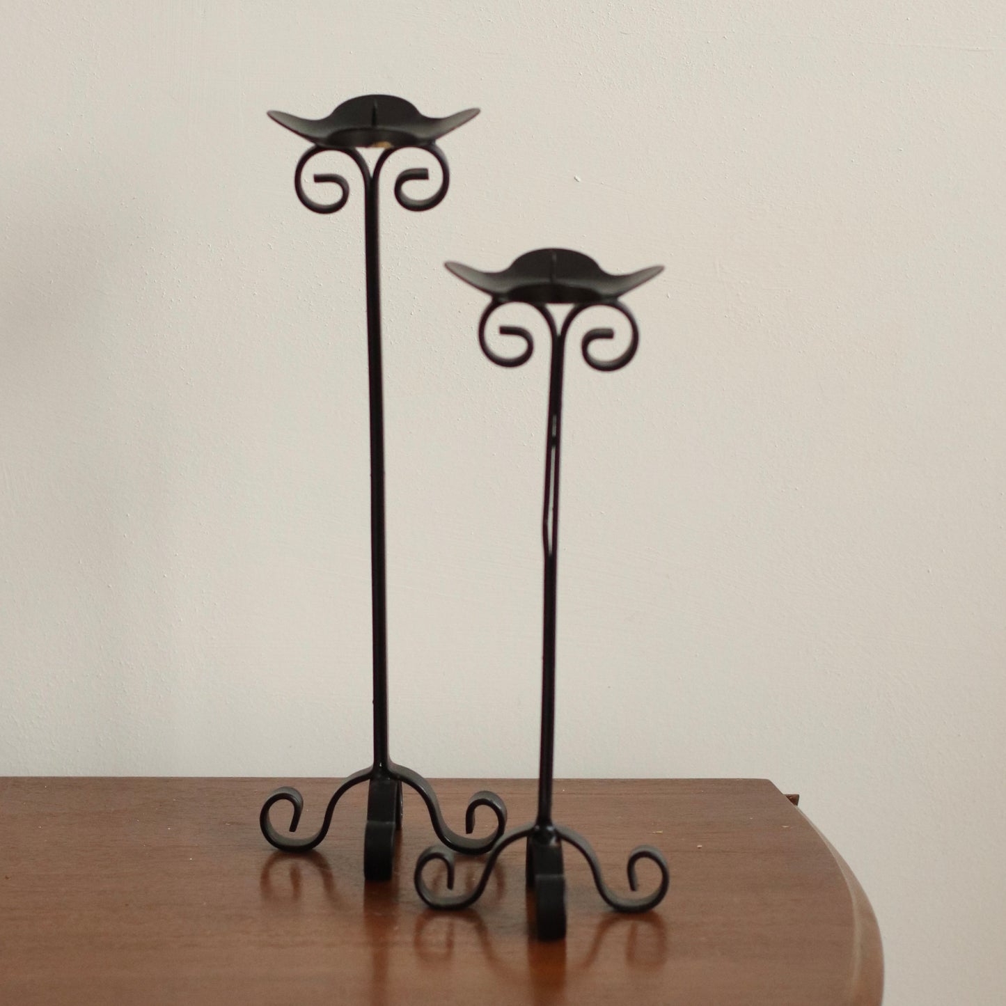 Wrought Iron Style Candleholder, Pair