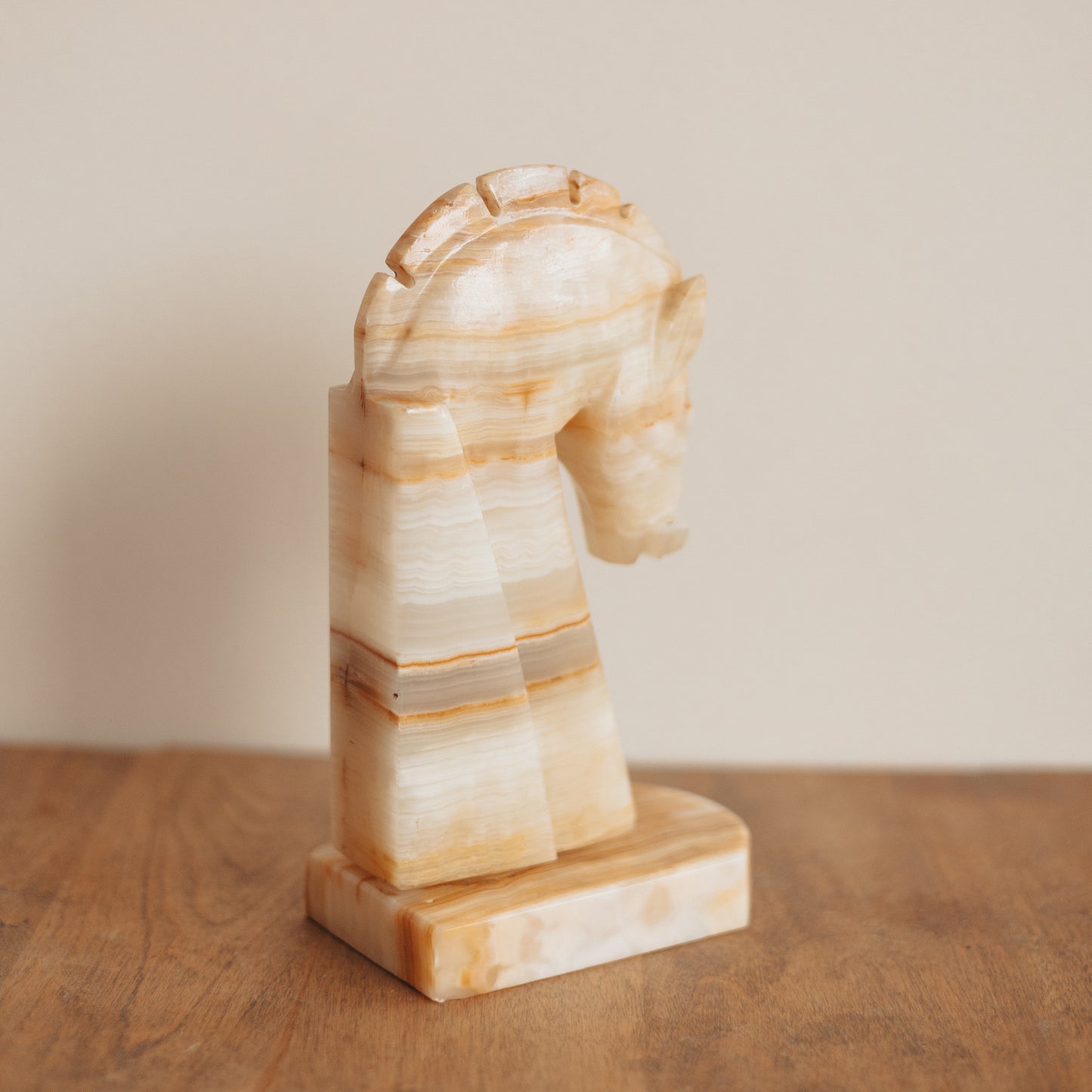 Single Banded Onyx Horse Bookend