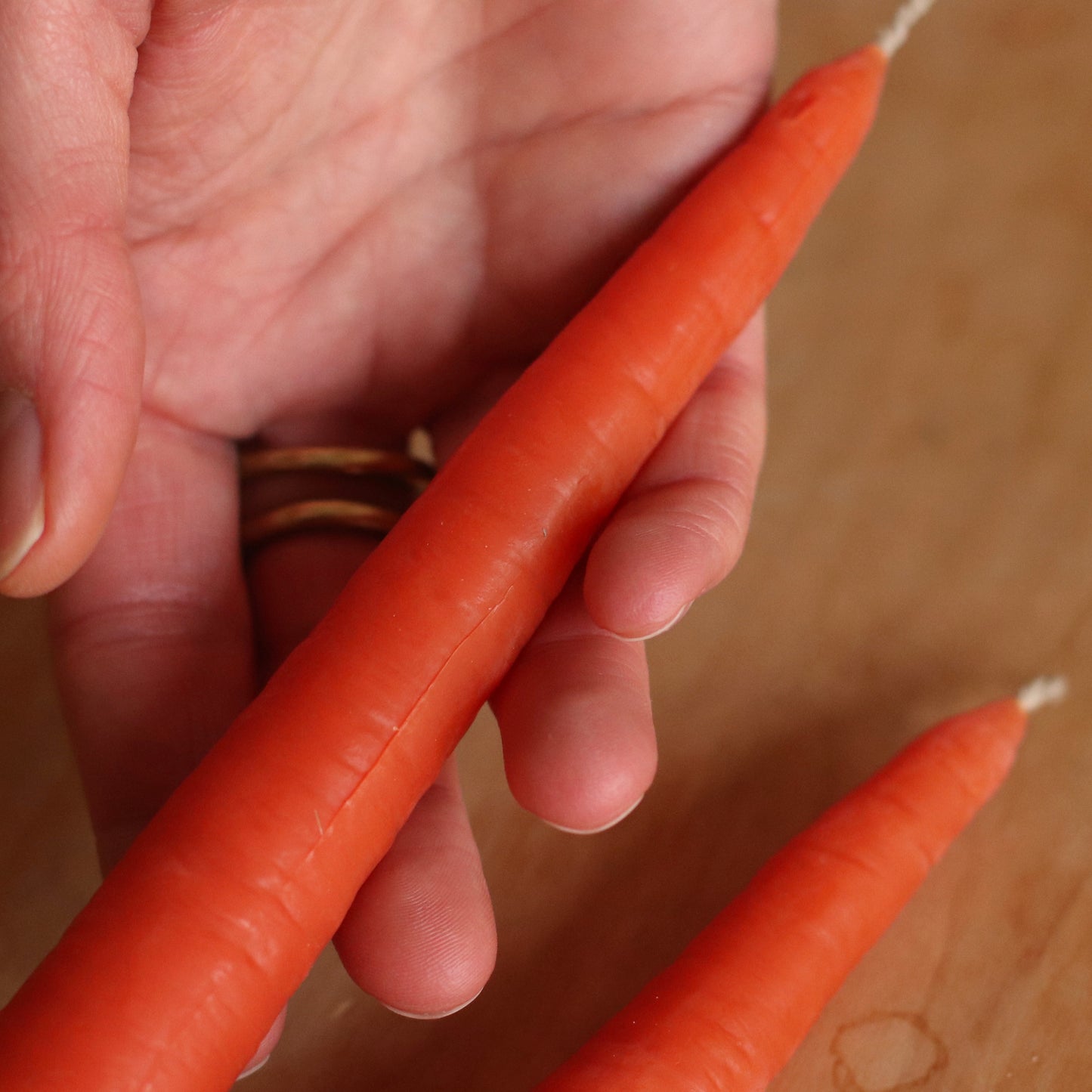 The Wax Pantry  | Carrot Beeswax Tapers