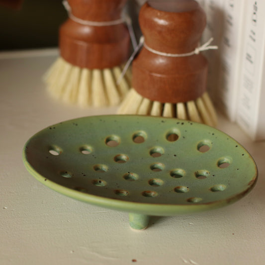 Stoneware Soap Dish, Pistachio