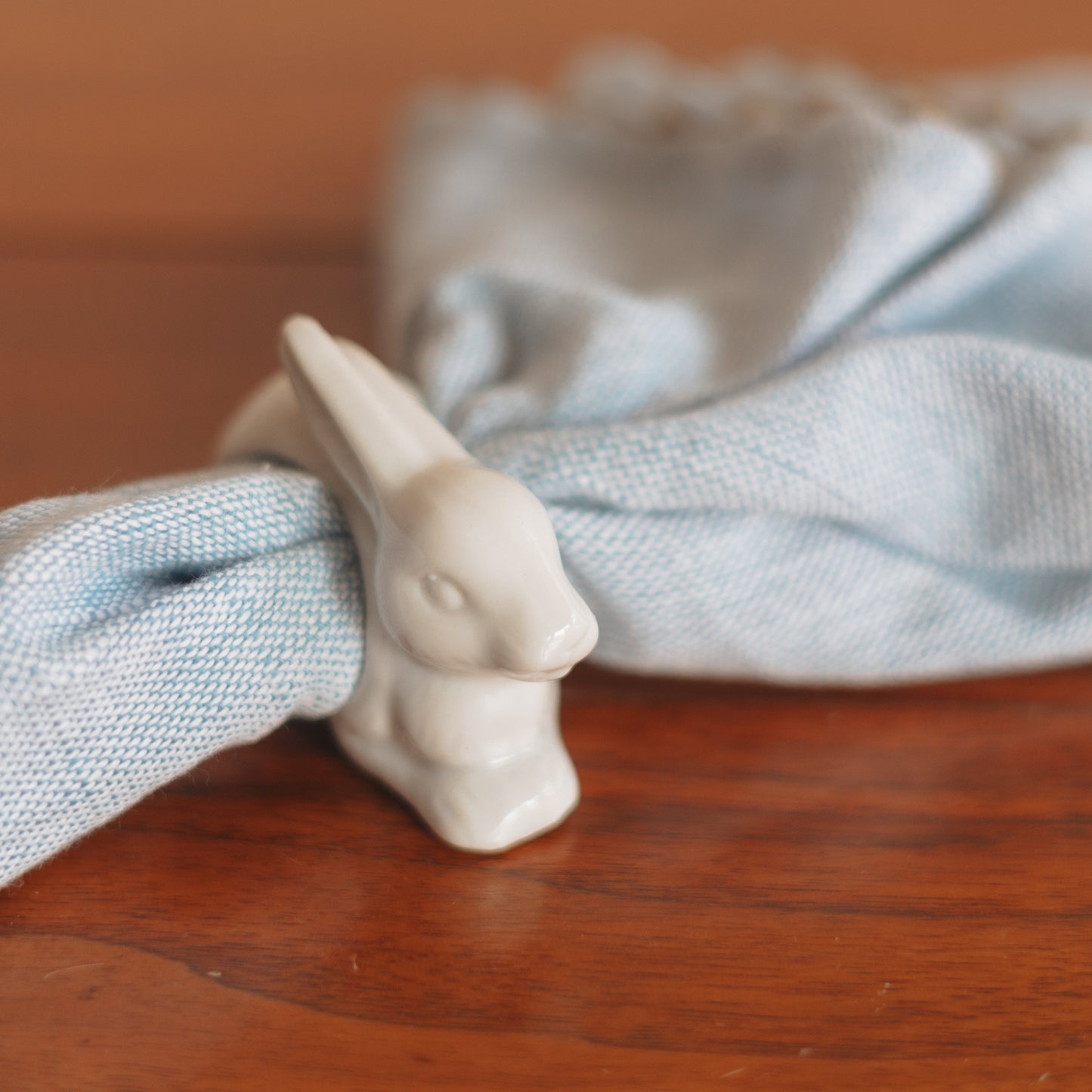 Porcelain Farm Critter Napkin Rings, Set of 4