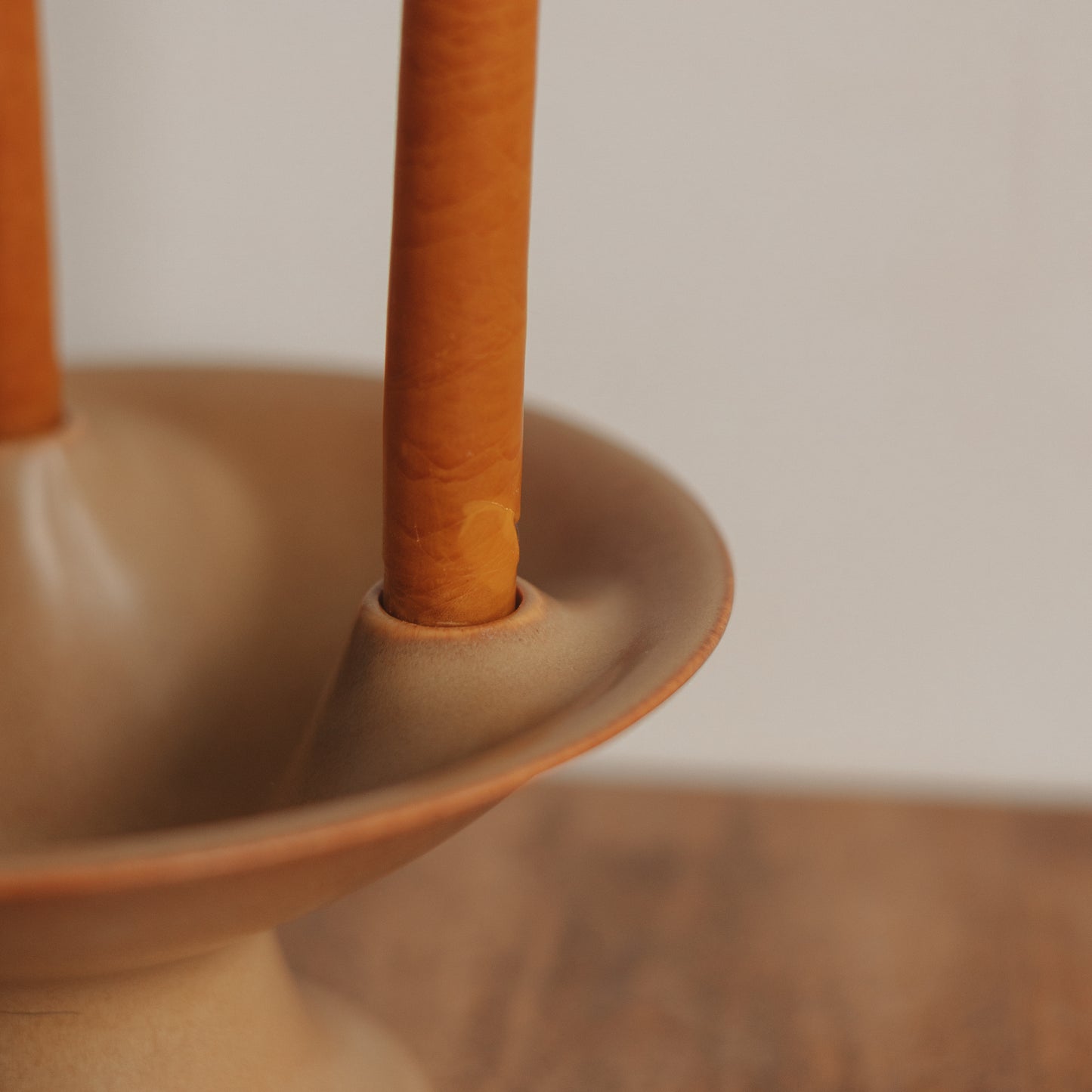 MCM Footed Ceramic Candelabra