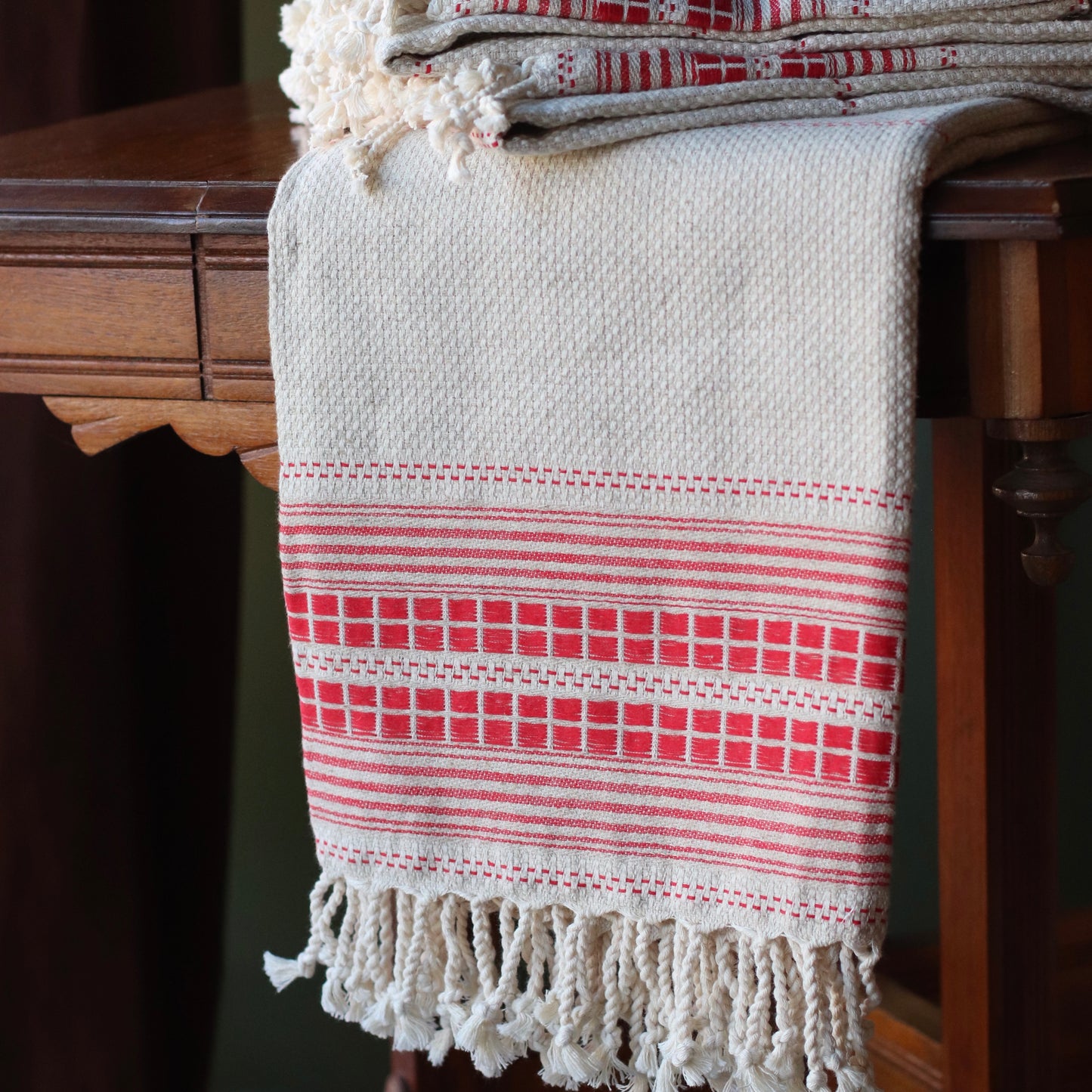 Turkish Towel | Luxury Bath Towel,  Bold Red Stripe