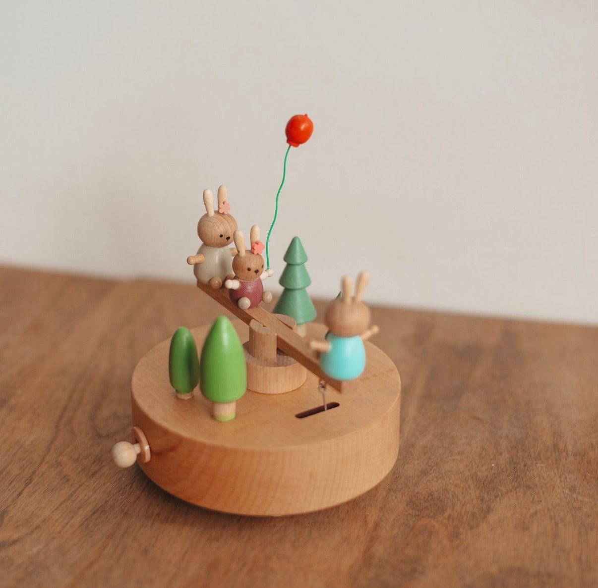 Bunny SeeSaw Wind Up Music Box