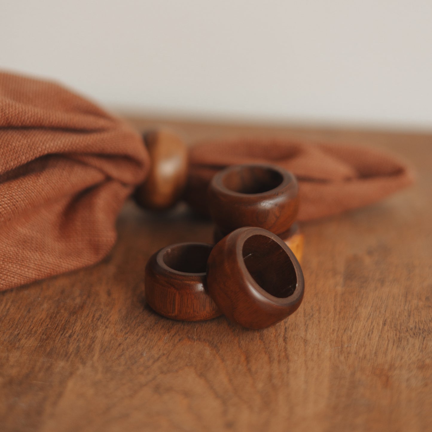 Set of 4 Wooden Napkin Rings