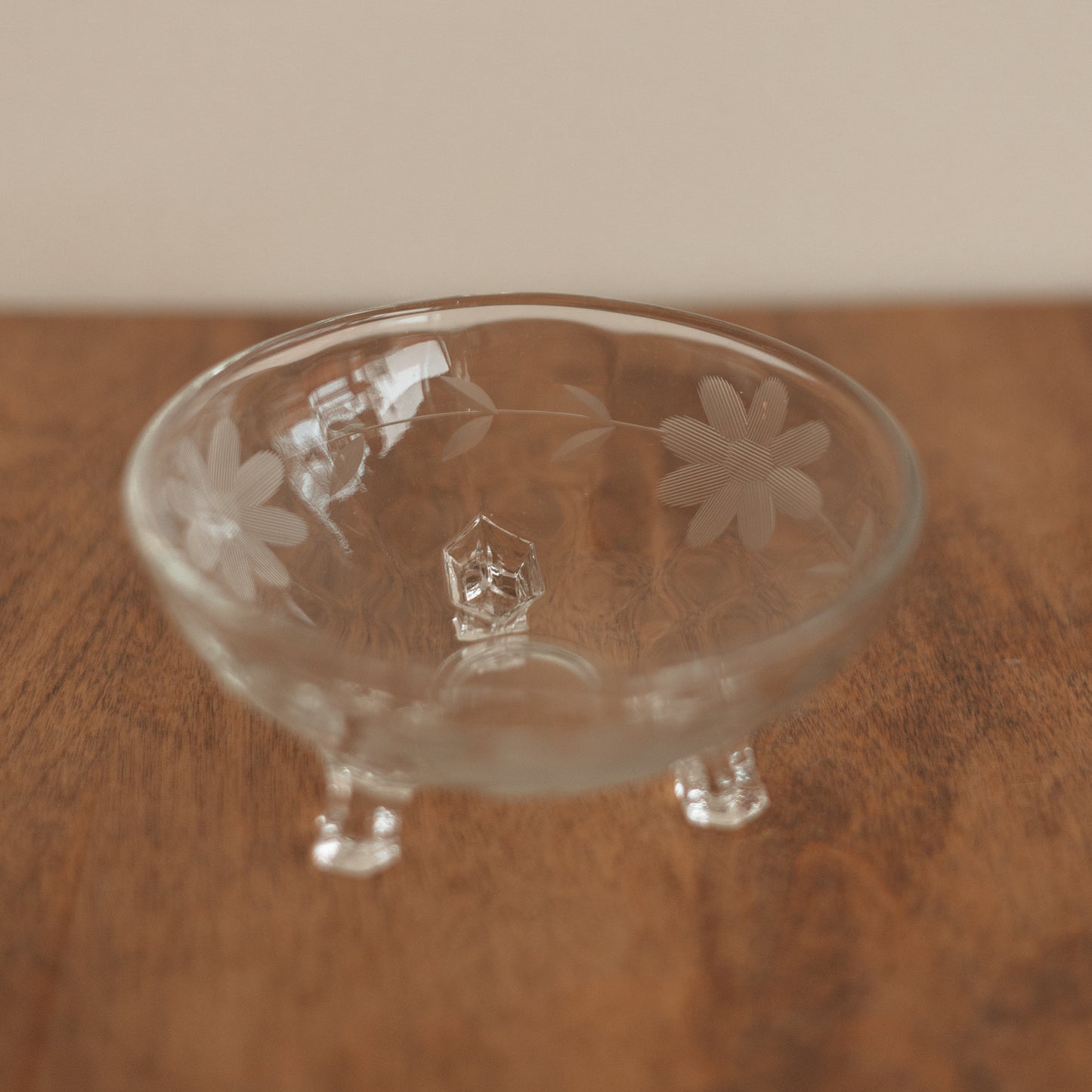 Etched Glass Candy Dish