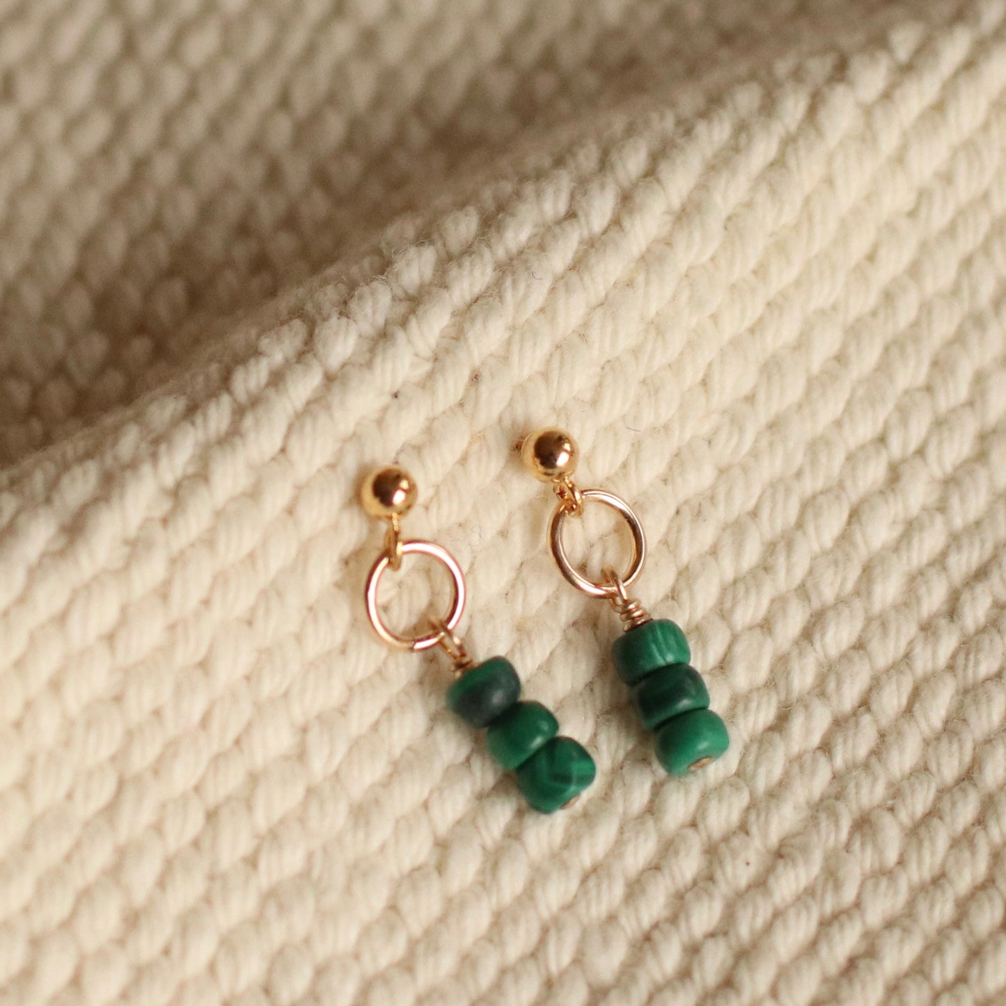 Cire’ Alexandria | Malachite Gemstone Drops, 14K Gold Filled
