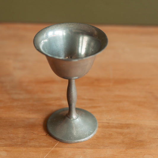 Antique Polished Pewter Wine Chalice
