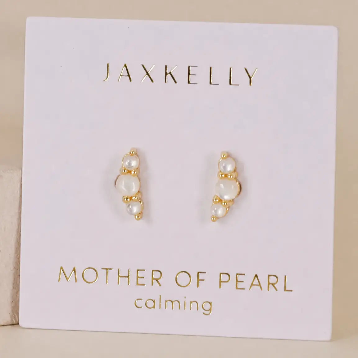 Jax Kelly | Crescent Studs, Mother of Pearl