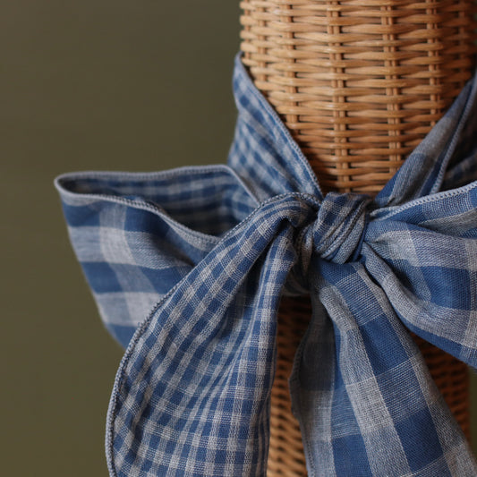 Dune Accessories | Skinny Plaid Scarf, Blue & Gray