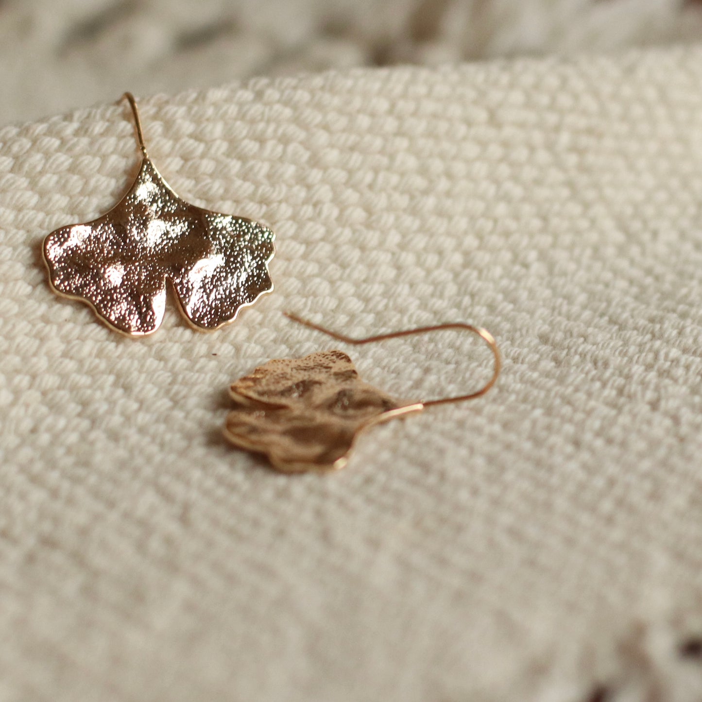 Santore | Ginko Leaf Brass Wire Earring