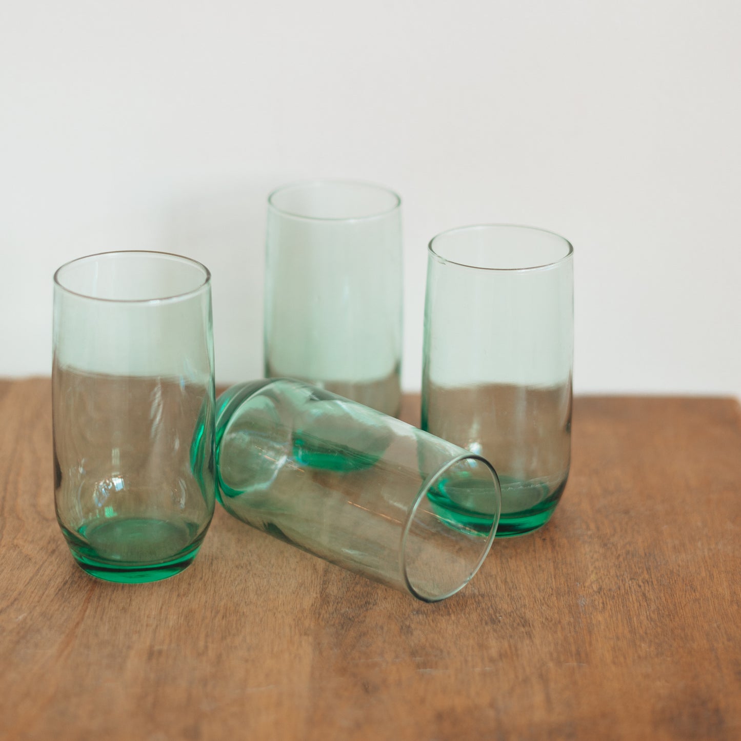Anchor Hocking Newport Green Water Glasses, Set of 4