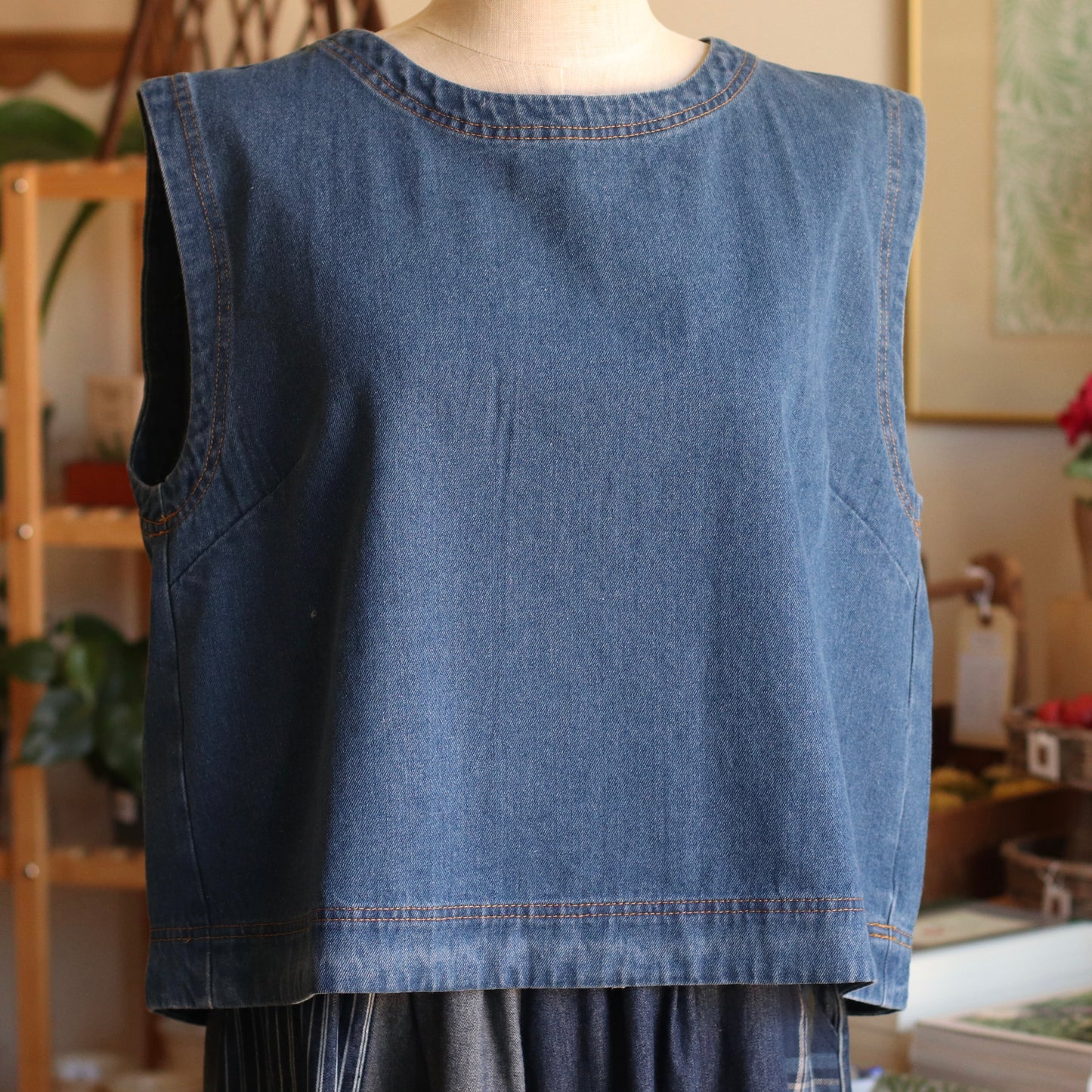 Sleeveless Denim Top