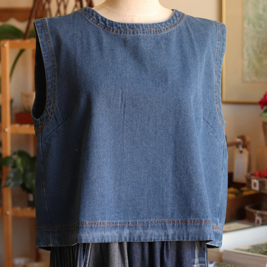 Sleeveless Denim Top