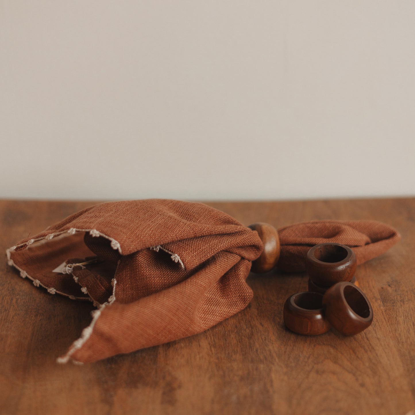 Set of 4 Wooden Napkin Rings