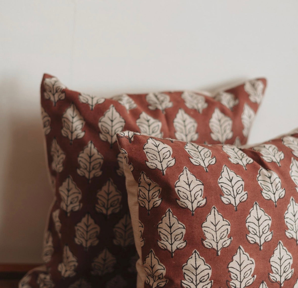 Dune Pillows | Artistic Block Print Pillow, Mayur Pattern, 14”