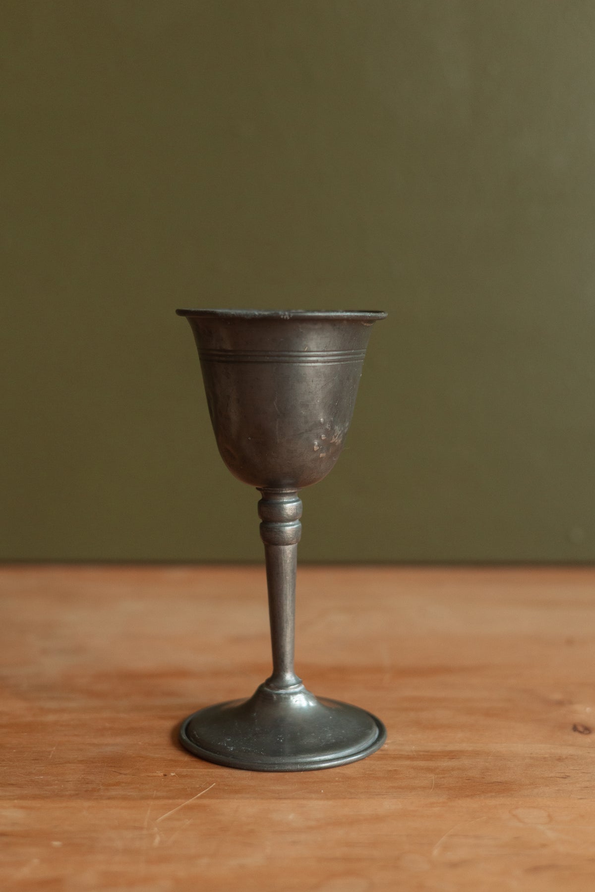 Antique Pewter Wine Chalice