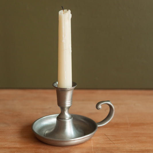 Pewter Bedchamber Candlestick Holder, made in Holland
