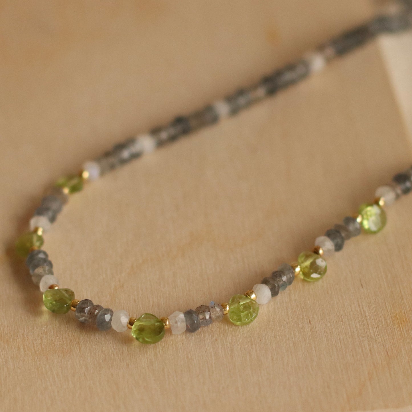Cire’ Alexandria | Labradorite, Moonstone and Peridot Gemstone Necklace