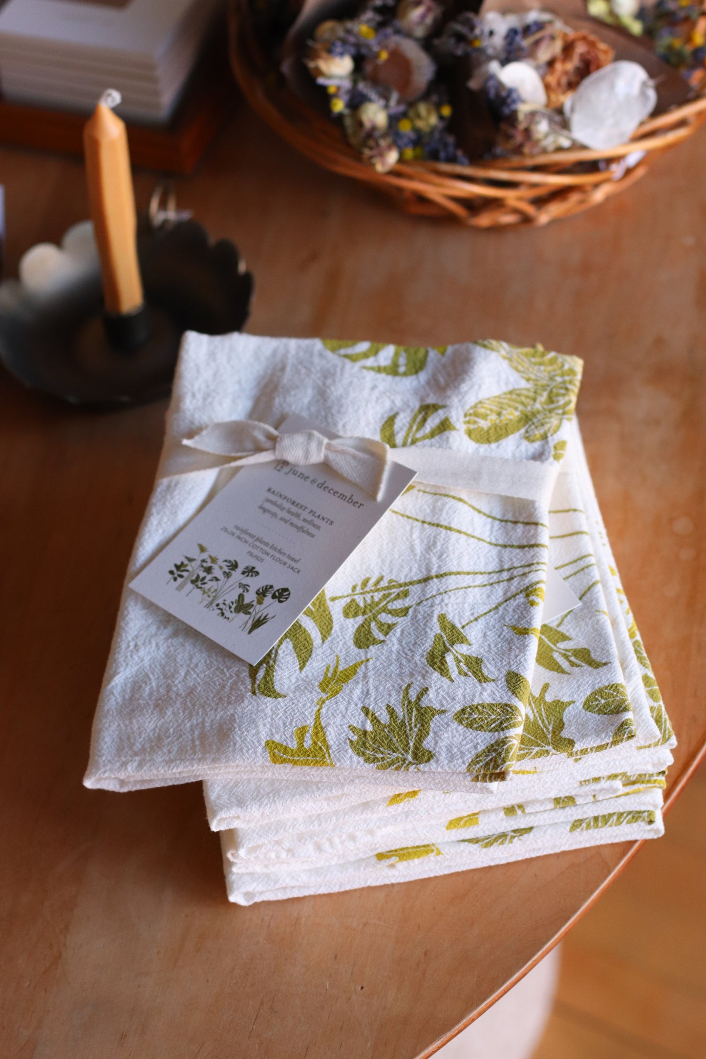 June & December | Rainforest Plants Kitchen Towel