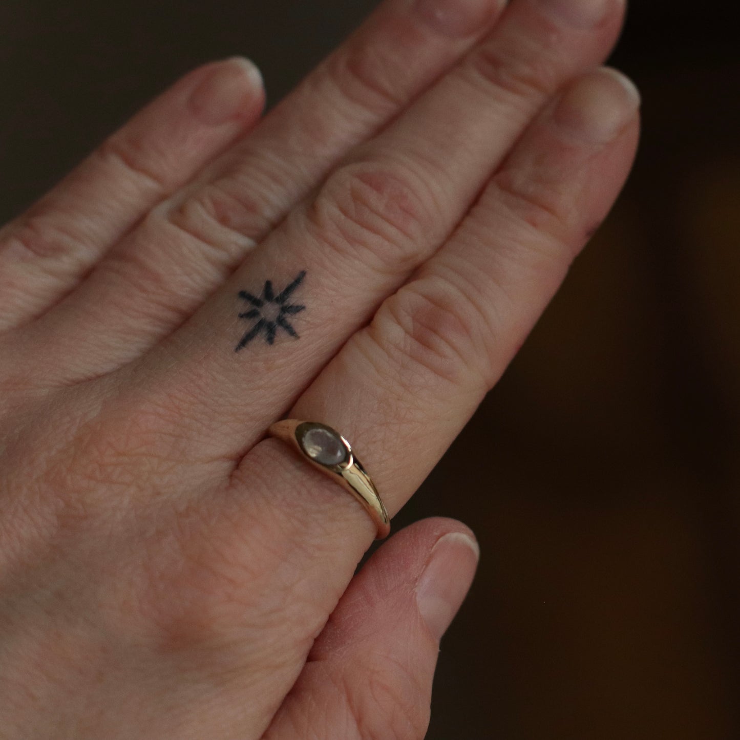 Baizaar | Moonstone Signet Ring, Brass