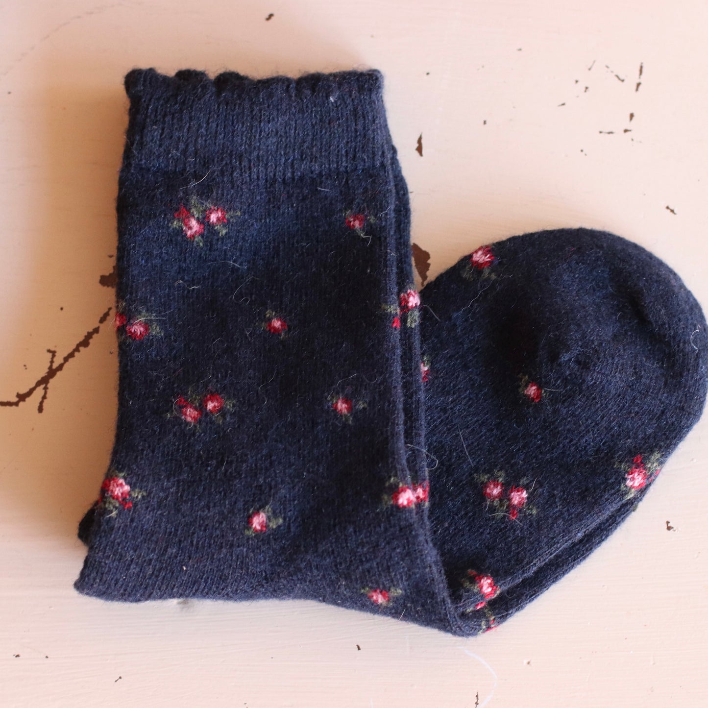 Dune Socks | Extra Soft Tiny Floral Socks, Navy