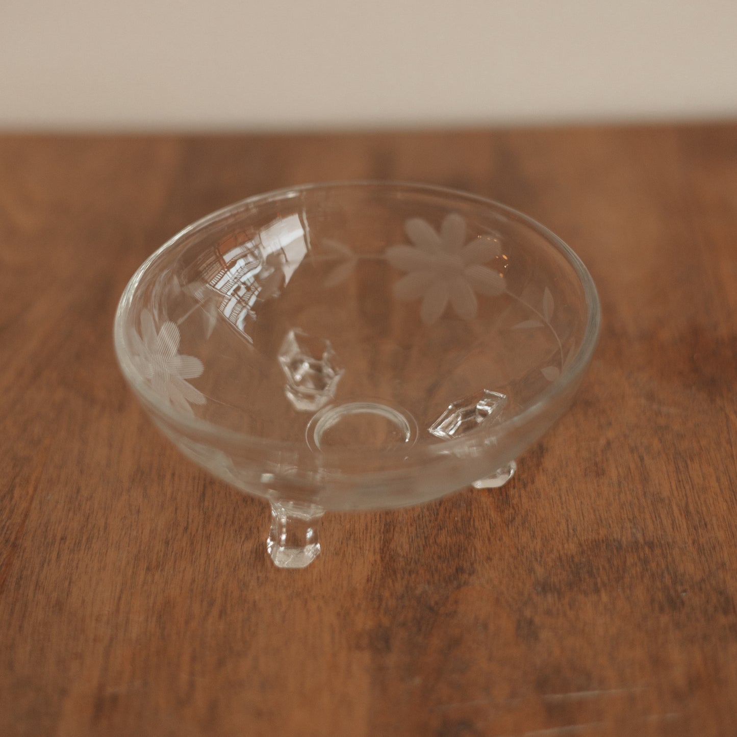 Etched Glass Candy Dish