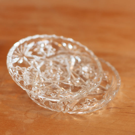 Pressed Glass Trinket Dish, Pair