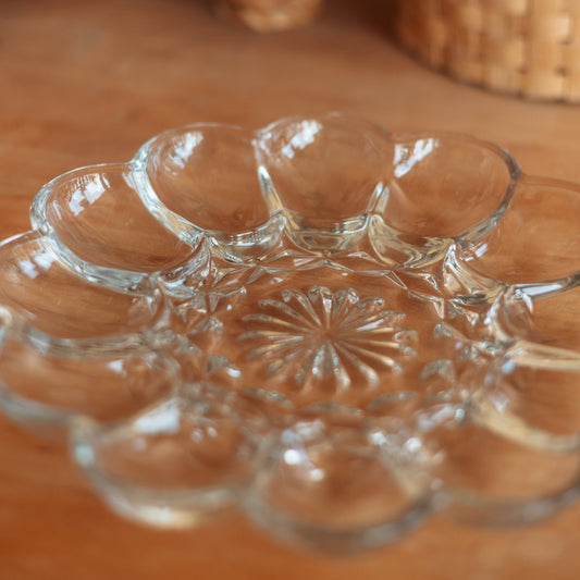 Clear Glass Deviled Egg Plate