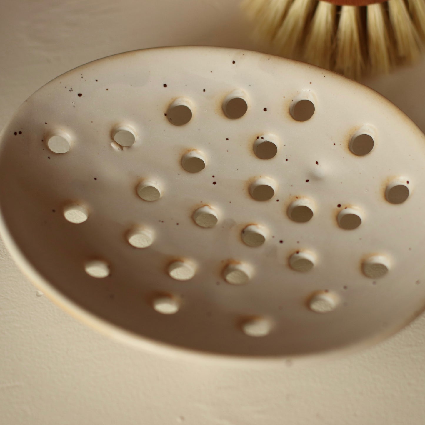 Stoneware Soap Dish, Cream