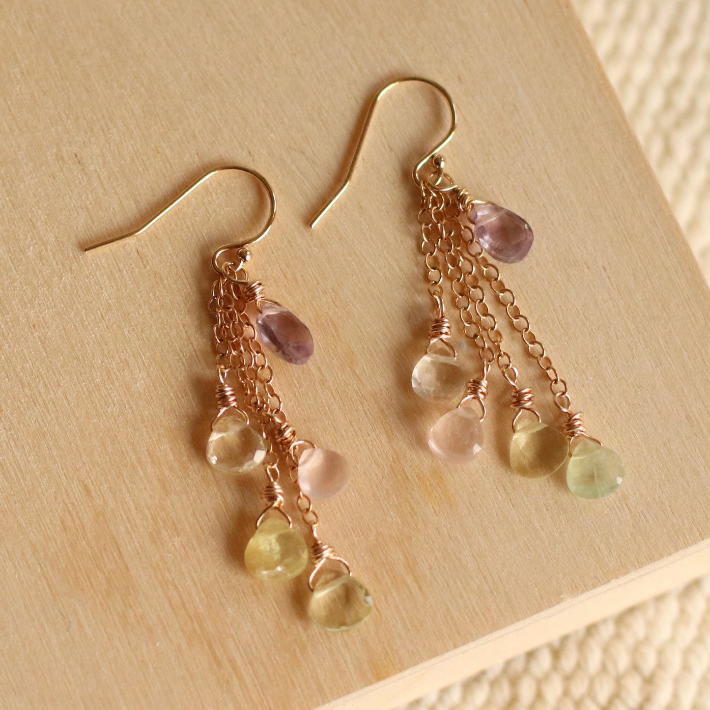 Cire’ Alexandria | Mixed Gemstone Chandeliers, 14K Gold Filled