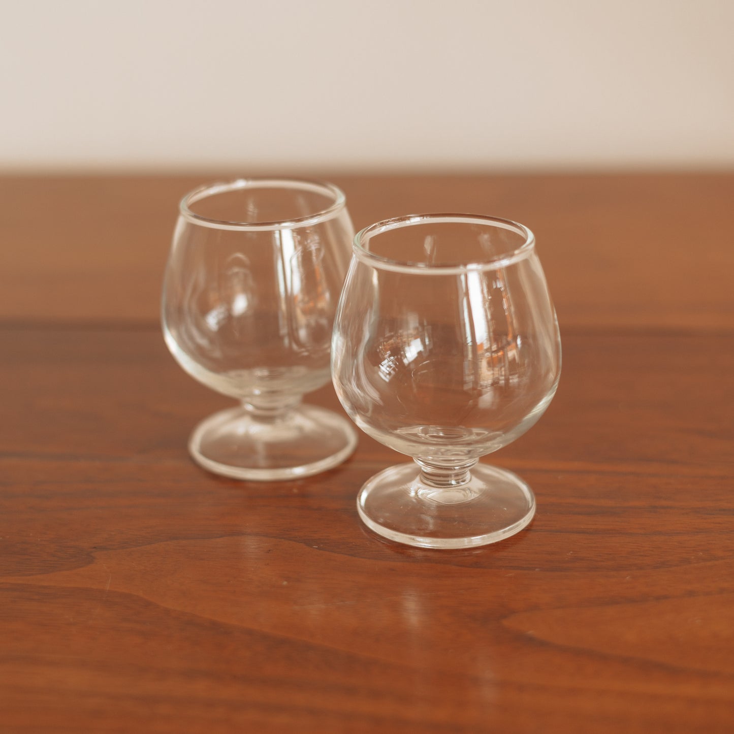 Footed Glass Brandy Sniffer, Pair