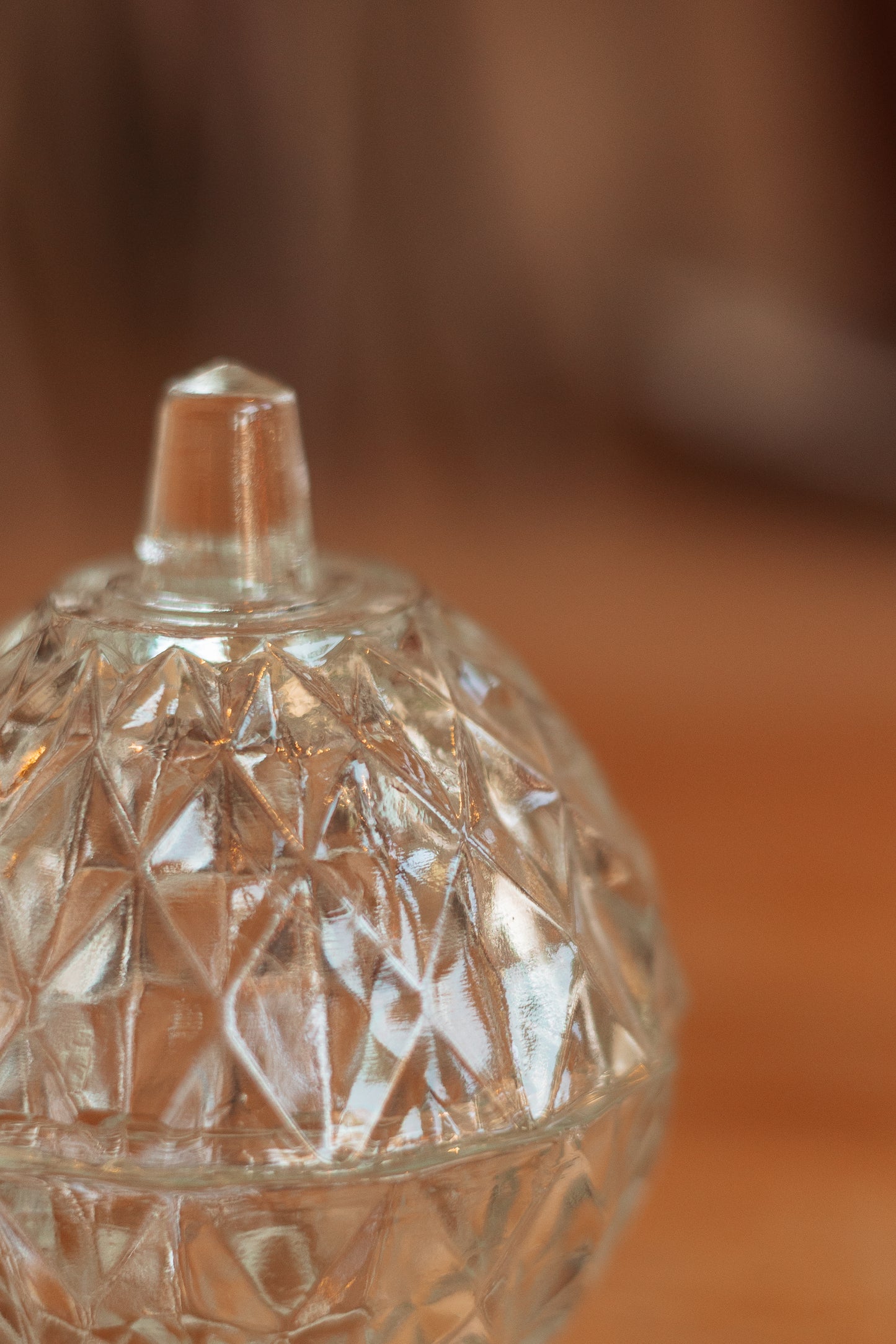 Cut Glass Ring Dish with Lid